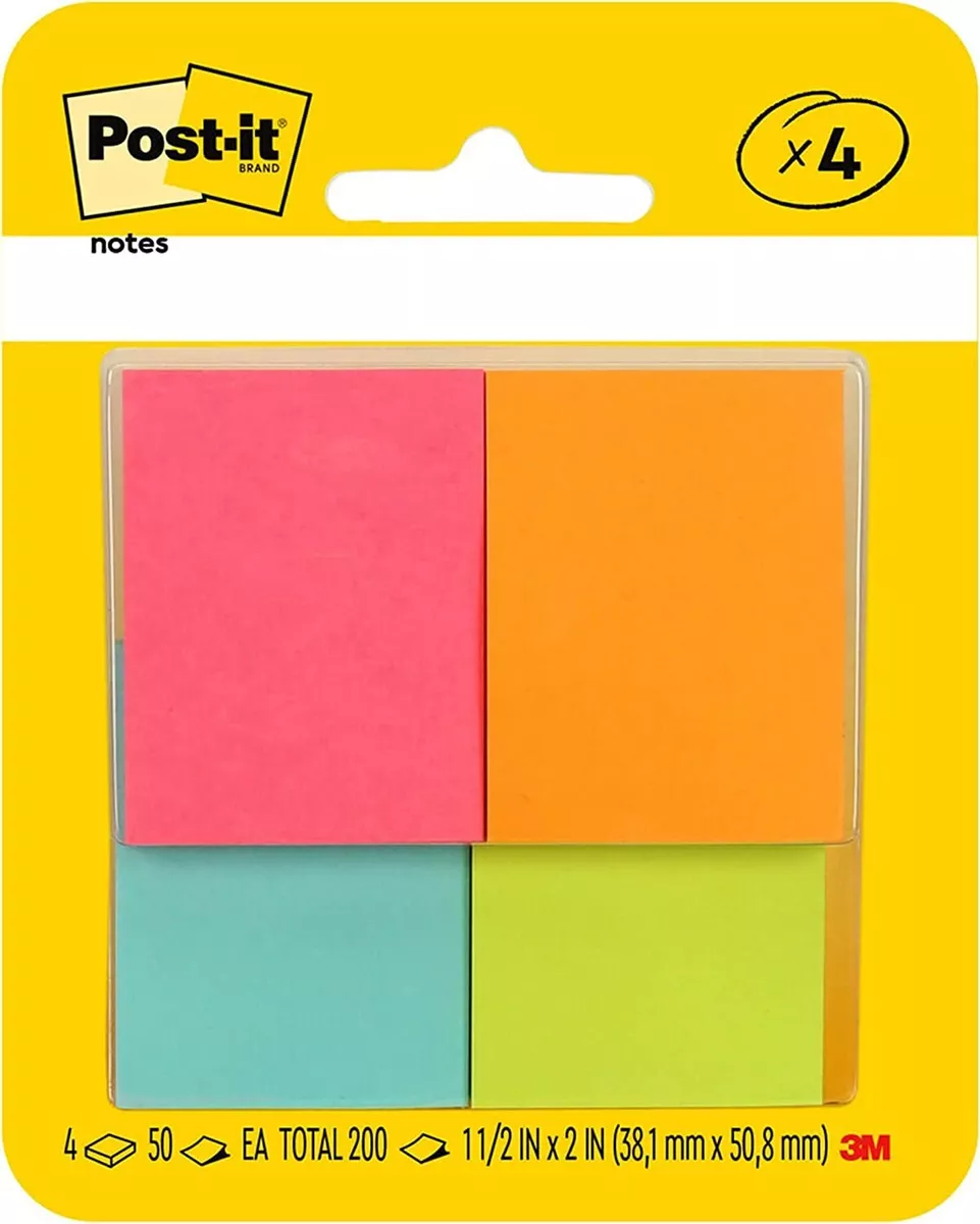 Post it Mini Notes 1.5x2 in 4 Pads America s 1 Favorite Sticky Notes