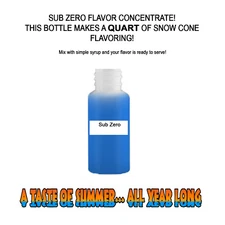 SUB ZERO MIX SNOW CONE/SHAVED ICE FLAVOR CONCENTRATE MAKES 1 QUART
