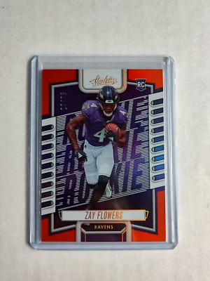 2023 PANINI ABSOLUTE ORANGE ZAY FLOWERS RC ROOKIE 20/75 FOOTBALL
