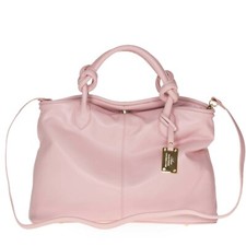 Aura Italian Made Genuine Pink Leather Medium Tote Bag Handbag