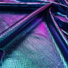 FREE SHIPPING Litmus Blue Metallic I Spandex Stretch Fabric I 60" wide by Yard