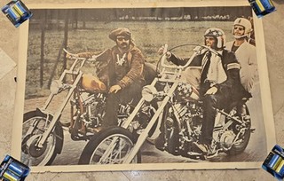 Poster d'epoca originale Easy Rider film Dennis Hopper Peter Fonda 1969 42x29