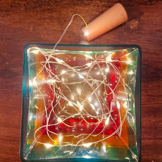 Hand Painted Glass Lamp - Rastafarian Colours, Small image 2