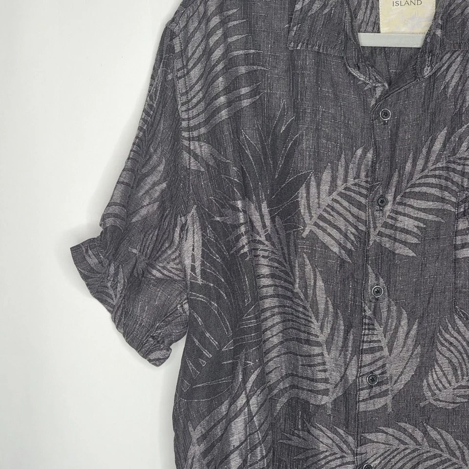 Tasso Elba Island XXL Linen Silk Blend Shirt Short Sleeve Button Hawaiian Resort - Image 3 of 4