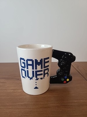 GAME OVER Video Game PS2 Controller Dave and Buster's Arcade Ceramic Coffee Mug