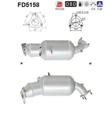 DPF Rußpartikelfilter Dieselpartikelfilter AS FD5158 Cordierit für SEAT EXEO 3R2