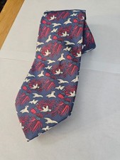 HERMES PARIS SILK MEN'S NECK Tie MADE IN FRANCE- Multicolor-Birds
