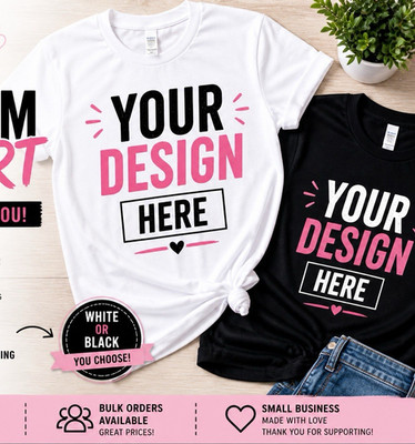 Custom T-Shirt Personalized Design | Vinyl Print | Unisex Tee | Made to Order