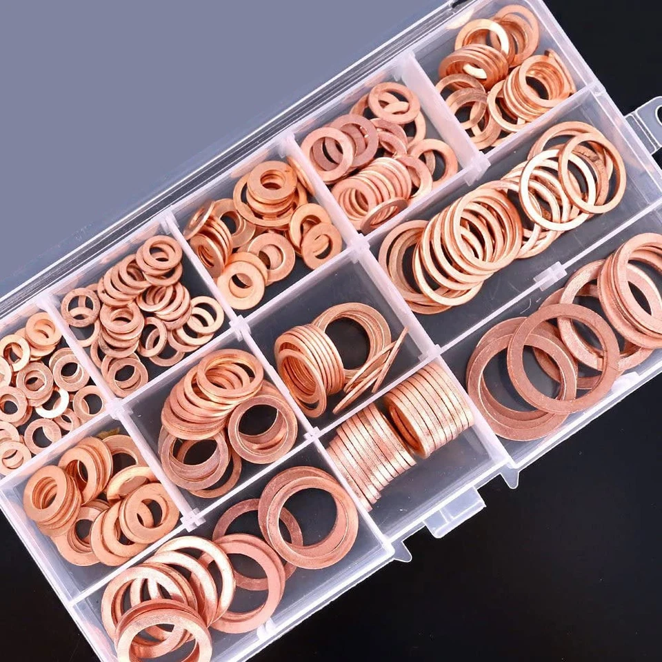 300x Kupferringe Dichtring Sortiment  Set KFZ Ölablaßschrauben Kupfer Dichtungen - Bild 2 von 4