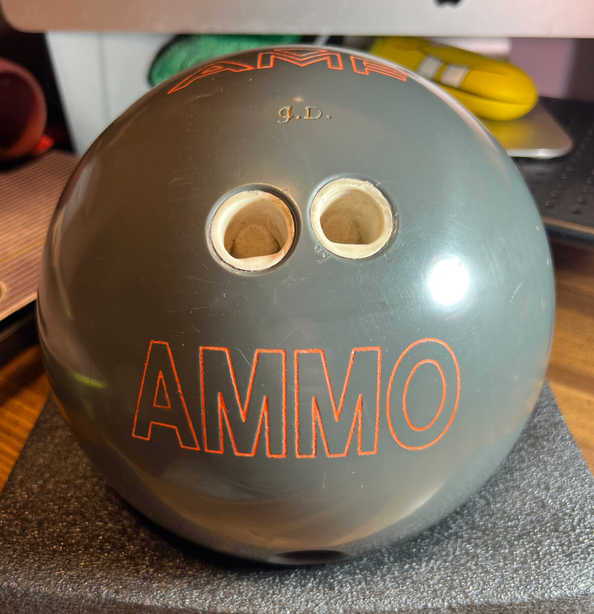 RARE Vintage AMF AMMO Grey Matte 15 lb 14 oz Drilled Bowling Ball