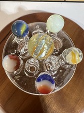 Vintage Marble Shooter Lot UV Reactive Swirls Clearies Pee Wee Mibs M-155