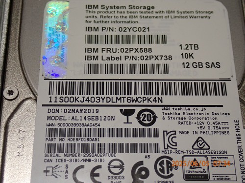 02PX588 IBM 2072 V5000 1,2 To 10 K tr/min SFF 12 Go SAS HDD 02YC021 02PX738 - Photo 6/6