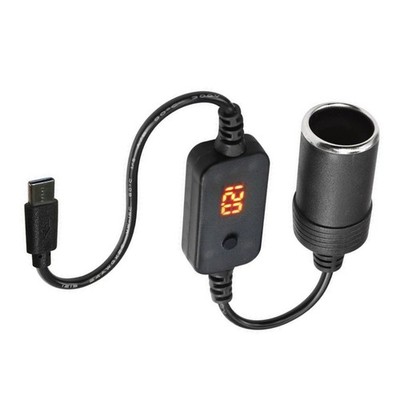 USB C to 12V Car Cigarette Lighter Female Adapter Cable for LED Strip Light 