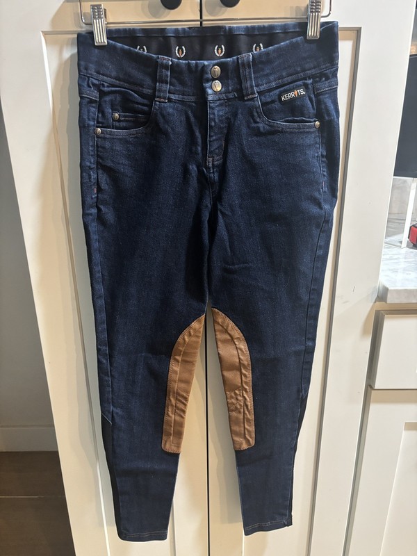 Kerrits Breeches Womens Small Blue Denim Stretch Equestrian Horse Riding Pants