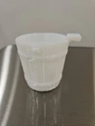 Vintage Ashtray White Textured Milk Glass  Bucket Pail No Handle