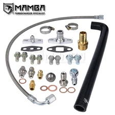 Turbo Oil Feed & Return Line For Nissan RB25DET w/ Holset HX35 HX40 HX50