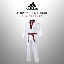 Adidas Taekwondo Dobok Start Poom Black V-Neck Uniform | WTF | Belt Not Included
