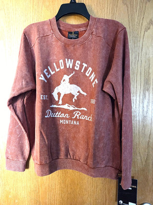 NWT Yellowstone Dutton Ranch Sweatshirt Crew Neck Adult L Rust Orange