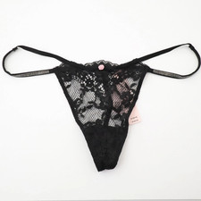 VICTORIA'S SECRET Dream Angels Shine Strap Twinkle Lace Thong V-String Panty S M