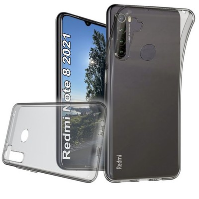 Schutz Hülle für Redmi Note 8 2021 Silikon Transparent Handyhülle Bumper Cover