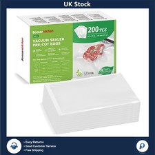 Heavy-Duty 15x23cm Precut Vacuum Sealer Bags - 200 Count for Sous Vide Cooking