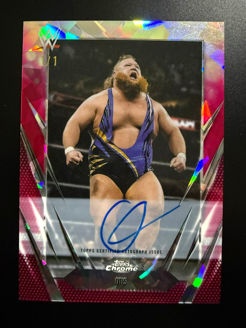 2026 Topps Chrome WWE Sapphire Otis 1/1 Padparadscha Auto One of One