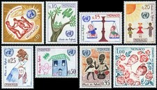 Timbre Monaco n°599 à 606 Charte des enfants Neuf sans charnière