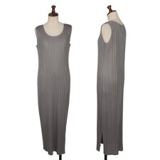 PLEATS PLEASE Pleated Sleeveless Dress Size 5 K-163757