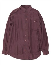 VINTAGE Mens Shirt Large Purple Silk OP05