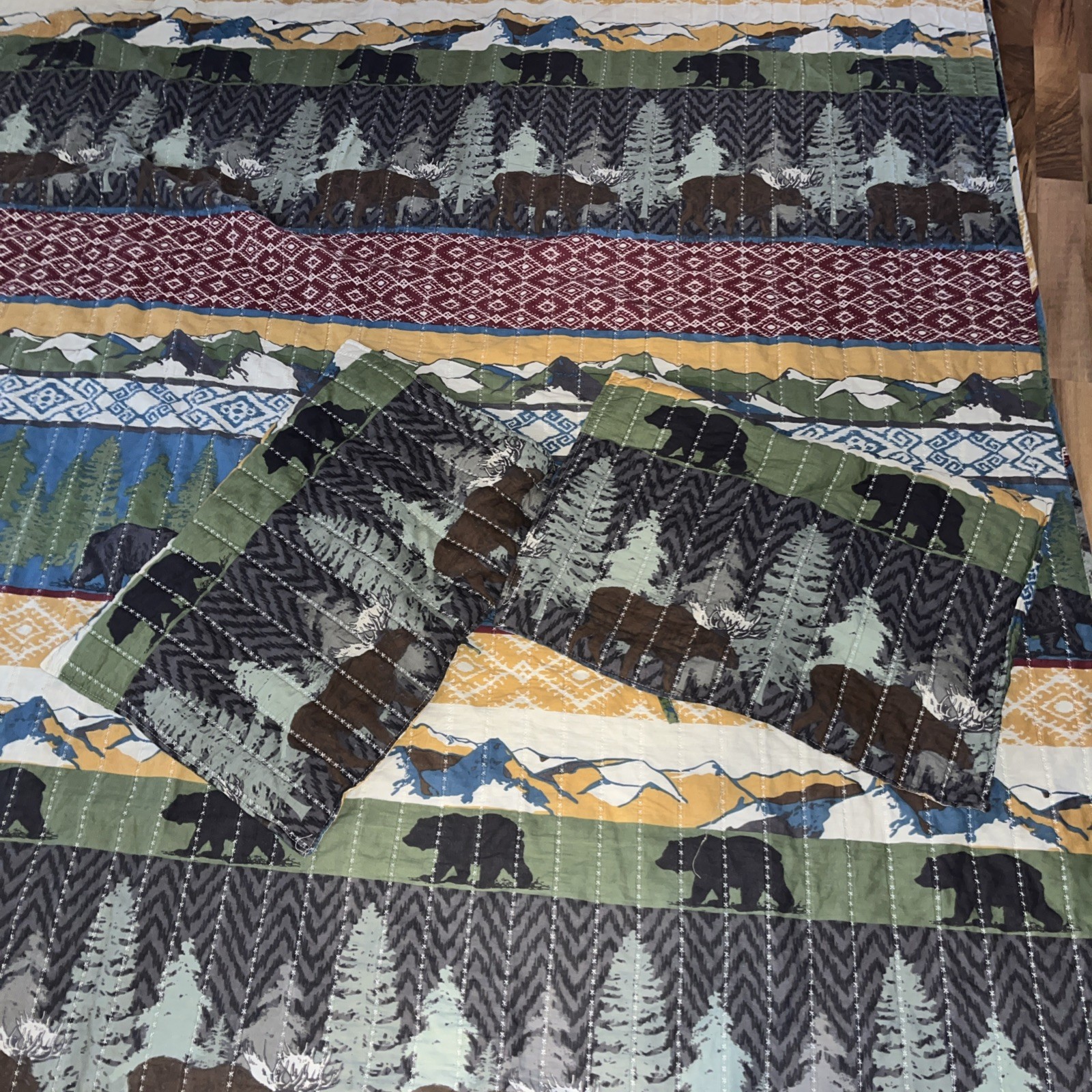 Greenland Home Fashions Black Bear Lodge Quilt Reversible 83