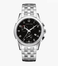 Hamilton H386120 Jazzmaster Chronograph  43mm Black Dial With Box And Papers