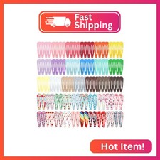 obeoby 120 Pcs 40 Colors Metal Snap Hair Clips, 2 Inch Hair Barrettes Hair Acces