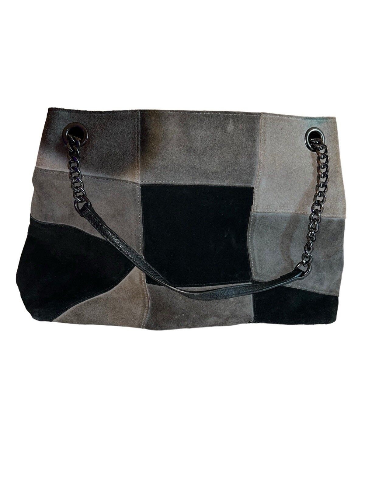 EMMA FOX Handbag Patchwork Suede Multicolored Sat… - image 2