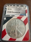 2017 Silver American Eagle NGC MS69 Flag Core
