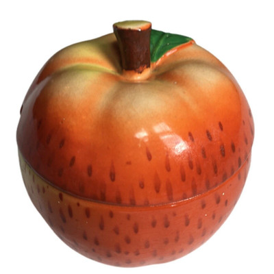 Apple Jam Jar Maruhon Ware Red Hand Painted Japan Autumn Kitchen Vintage Cottage
