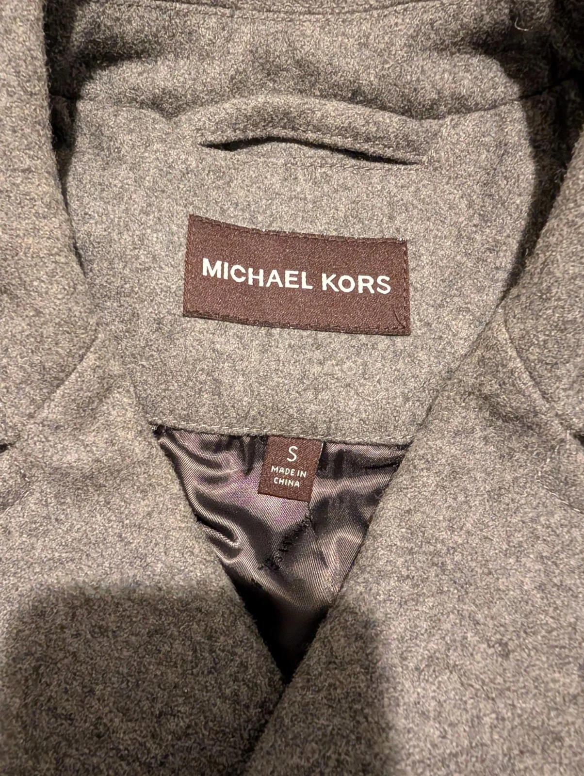 Men's Small Charcoal Gray Michael Kors Peacoat in Great Condition - product detail image 2