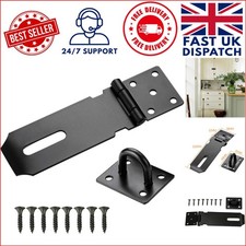 Heavy-Duty 4-Inch Padlock Catch for Sheds and External Doors - Black Finish