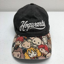 Harry Potter Hogwarts Hat Cap Strap Back Mens One Size Gray Chibi Characters