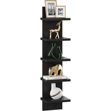 5 Tier Wall Shelf Unit Vertical Shelf Floating Storage Wall Shelf Decorative UK