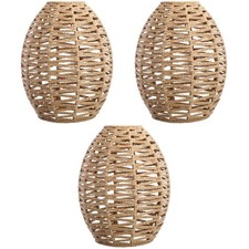 3Pcs Wicker Pendant Light Shade Rope Woven Lampshade Replacement for Ceiling ...