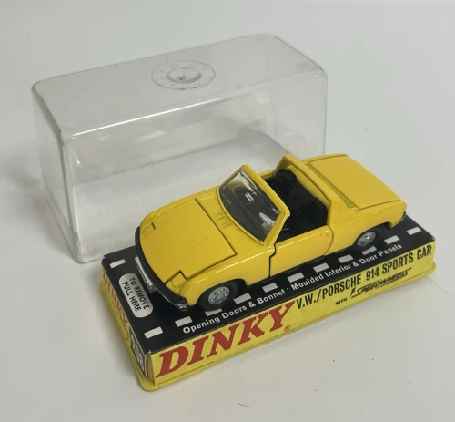 Vintage Dinky Toys 208 VW Porsche 914 Sports Car In Original Display Case