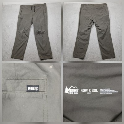 REI Co-op Men's Outdoor Pants 40x30 Gray Lightweight Performance Hiking