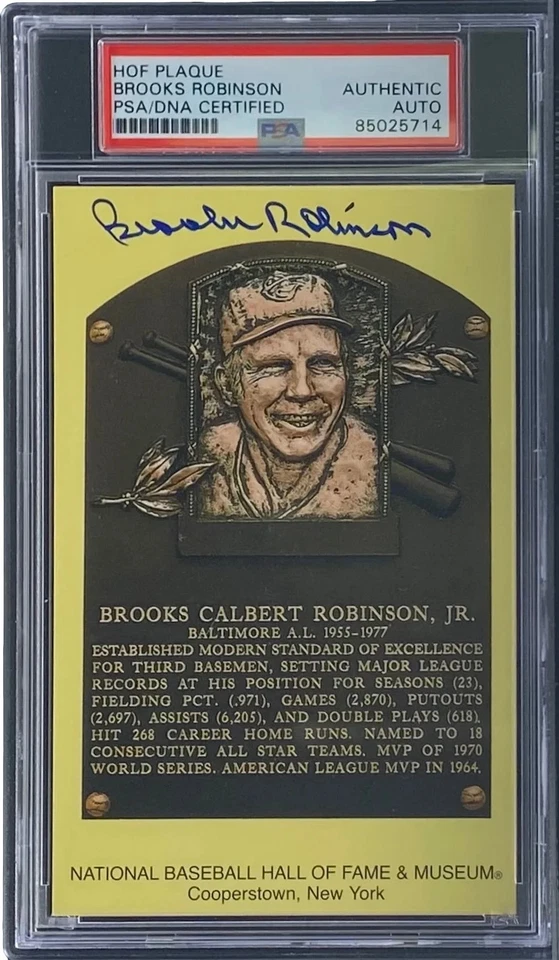 Brooks Robinson Signed 4x6 Baltimore Orioles HOF Plaque Card PSA/DNA 85025714 - Image 3 of 3