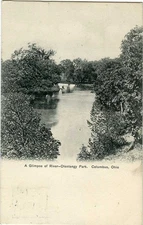 Ohio Columbus ~ RIVER BRIDGE OLENTANGY PARK ~ 1908 Postcard 20191