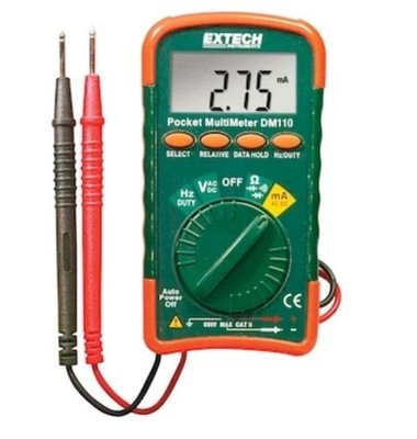 Extech Pocket Multimeter DM110 600V MAX CAT II 