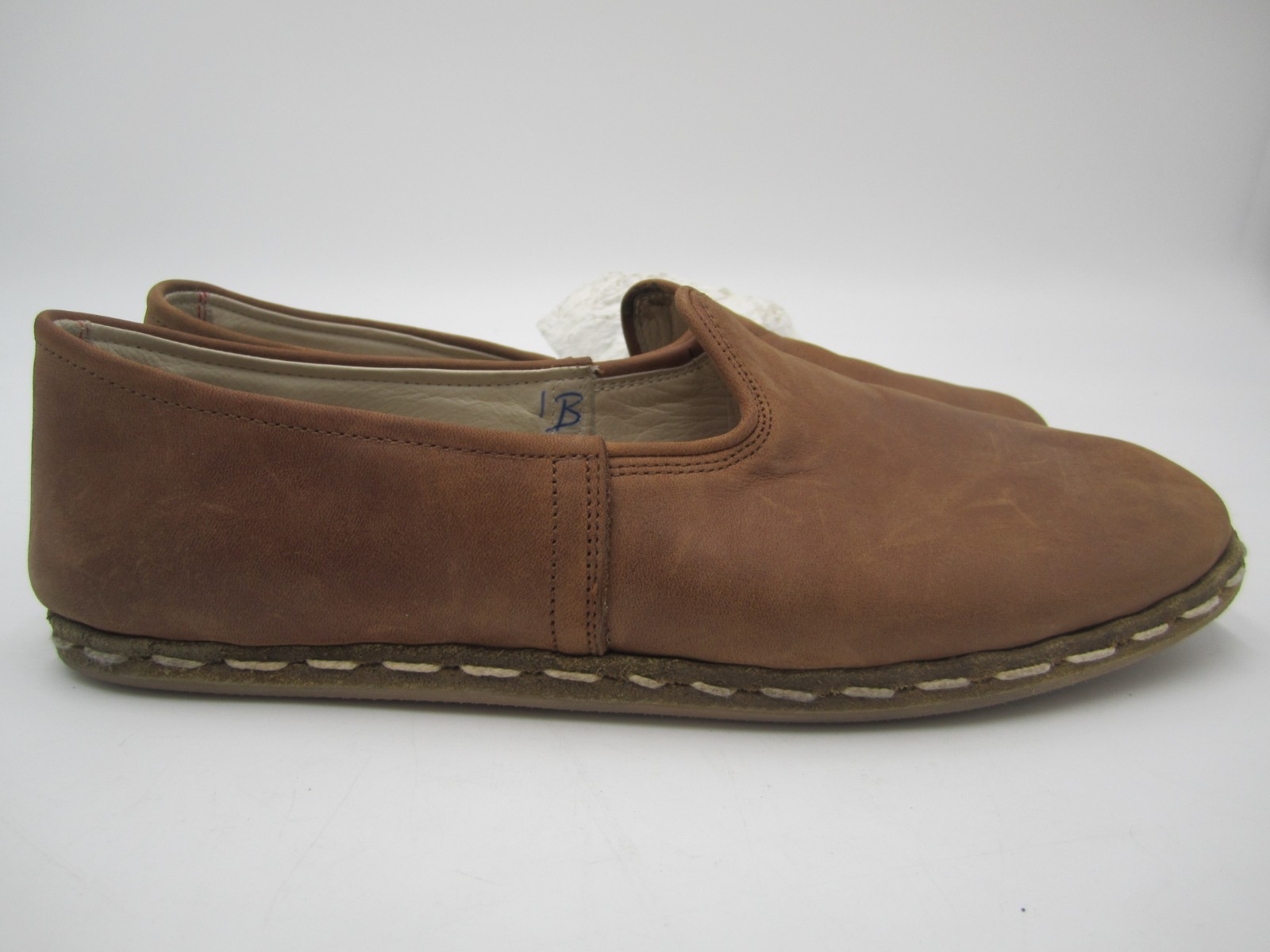 Sabah Brown Leather Slip On Flat Loafer Women Size 42/10