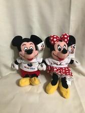 Vintage Club Disney Micky  Minnie Mouse Bean Bag 8" Plush Set of 2 NWT