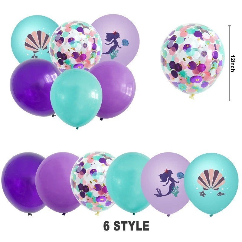 New Mermaid Tail Balloon Set Party Supplies Kids Girls Birthday Decoration - image 3 of 4