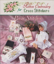 Cross Stitch Needlework Ribbon Embroidery Roses Hearts Pillows Pins Pattern OOP