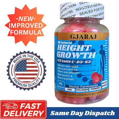 Height Growth Maximizer Supplement Gummies Natural Boost Bones/+Vitamins USA